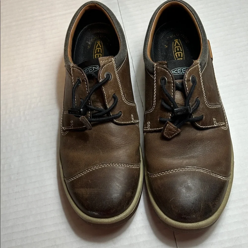 KEEN GLENHAVAN LEATHER OXFORD SHOES MENS BROWN SZ 8